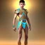 Placeholder: beautiful 12 year old arabic boy with curly hair and light blue eyes dressed in transparent loincloth