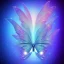 Placeholder: subtle transparent bright glitter blue butterfly, light, galactic, subtle flowers