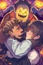 Placeholder: man kissing a Halloween anime girl