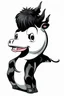 Placeholder: punk rock cow, black and white vector