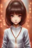 Placeholder: portrait artistic photo, wonderfull japanese girl, face keiko yu yu hakusho, big brown eyes, short brown hair, seifuku blue, high quality, 8k, mouth shut