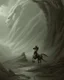 Placeholder: A centaur majestically galloping through the dense forest in the style of gustav dore, fantastical landscape, soft strokes , mythology portrait, classic painting