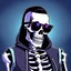 Placeholder: skeleton whit cool sunglasses, GG emotes, sprite sheet