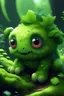 Placeholder: make a moss cute creature anime style