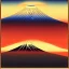 Placeholder: Ukiyo-e painting of a mount fuji at sunset