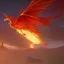 Placeholder: Fire dragon flying over the desert