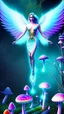 Placeholder: psychedelic angel flying in a magic forest full of coloured mushrooms, fluorescent, ultra detailed, photorealistic, Android Jones style