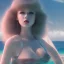 Placeholder: Aaron Carter with sexy Clara Bow, stormy seas, two people, Aaron Carter, romance, romantic, water, swimming, DAZ3D, by Michael Turner, soft lips, cinematic lighting, studio lighting, shine, 4K, fantastic view, girls at beach with her.