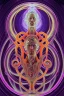 Placeholder: Spiritual being with Tentacles over human Head creating reality around, wrapping Spiral around Human, Psychedelic