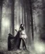 Placeholder: photographic quality, night, mystical, moon light, 5 beautiful young witches, pagan, goth, monolith, fires, woods, dark, misty, moody, dancing, ultra detail,