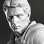 Placeholder: White marble sculpture Marty mcfly, full body, full of details, realistic, Rome sculpture style,bokeh, hight definition, 8k, symmetric face, perfect eyes