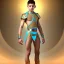 Placeholder: beautiful 12 year old arabic boy with curly hair and light blue eyes dressed in transparent loincloth