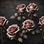 Placeholder: Hyper Realistic roses with spikes on a dark rustic background