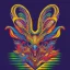 Placeholder: alien rooster deep colors kente