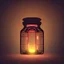 Placeholder: glowing fireflies in a lantern, many ghostly lights inside a belljar, fairy lights, polaroid, symmetry, bioluminescence, luminescent glow, moody, tender, photorealistic, octane render, golden hour