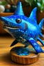 Placeholder: A blue water elemental shark designed in Matryoshka dolls painted by Georges Seurat