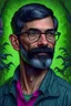 Placeholder: A digital art portrait of a biologist man.