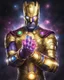 Placeholder: infinity gauntlet has six infinity stones The size of a human hand In the hands of a powerful man