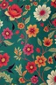 Placeholder: Create a richly print fabric coloured print resemble William Morris more futuristic