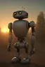 Placeholder: A sad robot looking into the sunset, photorealistic