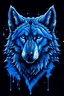 Placeholder: Волк северный. Анфас. Синие оттенки.