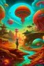 Placeholder: transformative journey into a fantastic surrealism world psychedelic sci-fi