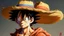 Placeholder: goku with luffy hat