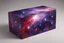 Placeholder: beautiful paintings of purple space, galaxies on red rectangular box, very realistic