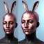 Placeholder: Portrait Rabbit mask, cyberpunk woman, black pink color, highly detailed, art stations, concept art, smooth, unreal engine 5, god rays, ray tracing, RTX, lumen lighting, ultra detail, volumetric lighting, 3d, finely drawn, high definition, high resolution.