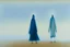 Placeholder: two people without gender seen from behind walking side by side in an empty foggy plain, above there is blue sky by artist "Leonora Carrington"