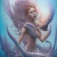 Placeholder: sango fantasy, fantasy magic, intricate, sharp focus, illustration, highly detailed, digital painting, concept art, matte, artgerm and paul lewin and kehinde wiley, masterpiece sexy lips Hawaiian lady body mermaid lionfish head blue space lady beach sea under water mermaid seaweed
