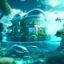 Placeholder: Country house under crystal clear water futuristic science fiction hyper-realistic 8k detailed