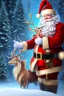 Placeholder: Santa, reindeer, waterfall, white fire, red green blue, high definition, ultra 8 k, liquid lighting, fire, rain, realistic