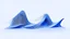 Placeholder: blue minimalist wave polygon wireframe with on a white background