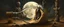 Placeholder: master oil painting by Rembrandt, clay moon chill hyper bigger than life close up on a zebra dream trickster golem peeking out of a sand twister whirlwind cocoon, all inside a bottle, and a big indian with mohawk and a totem