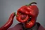 Placeholder: man eats the strongest chili pepper in the world and screams in pain and cries, cartoon style