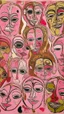 Placeholder: A pink savanna with magical masks painted by Jean Dubuffet