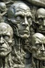 Placeholder: sculpture of a man , young and old Multiple faces . decayed and rotting with grotesque proportions and imagery. abstract grotesqueries, detailed texture, surreal horror, biomechanical design, by hr giger and beksinski