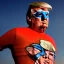 Placeholder: realistic image of donald trump as a mexican wrestling fighter posing, Mexican eyes wrestling mask, mesh bodysuit, red blue colors, retro style, 80s, vibrant color, highly detailed, sky background, concept art, unreal engine 5, god rays, ray tracing, RTX, lumen lighting, ultra detail, volumetric lighting, 3d, finely drawn, high definition, high resolution.