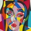 Placeholder: a painting of a woman with a colorful face, a cubist painting by Romero Britto, featured on pixiv, cubism, picasso, cubism, fauvism