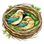 Placeholder: little birds sleeping in nest clipart