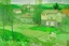 Placeholder: A light palish green abandoned moldy village painted by Gustav Klimt