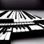 Placeholder: Piano, guitars, black background, hyper realistic, blender