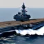 Placeholder: Aircraft carrier with lots of cannons