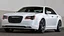 Placeholder: "A sleek white Chrysler 300 with custom LED headlights and smoked taillights, featuring a mesh grille in chrome with black accents. It has a subtle carbon fiber ducktail spoiler, sitting on 22” multi-spoke concave wheels in brushed silver. The suspension is lowered slightly for a more aggressive stance, while the body is painted a glossy black. The interior boasts custom leather upholstery with ambient lighting for a refined, luxurious look."