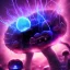 Placeholder: Spherical Frost metal magic armoured lightning glowing Mycelium MUSHROOM stars galaxy SPACE lANDSCAPE BURNING IN BLUE FLAMES hellfire abyss math chaos vivid cell