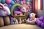 Placeholder: In a cozy child's room, nestled between colorful walls and fluffy pillows, lived a group of enchanting toys who magically came to life each night. Plushie the Sheep, Stardust the Star, Bubbles the Bunny, and Snuggles the Teddy Bear were the best of friends.