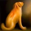 Placeholder: dog tail, oil painted.