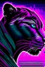 Placeholder: Synthwave panther in monochrome