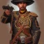 Placeholder: portrait,"Insanely detailed photograph of a mariachi warrior", charo with gun belt, sequenced Sombrero,handsome, detailed D20 flair, digital painting, artstation, concept art, smooth, sharp focus, illustration, art by artgerm and greg rutkowski and alphonse mucha, 8 k